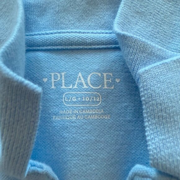 PreLoved The Children's Place Girls Uniform Ruffle Pique Polo, Blue, L 10-12 - Picture 4 of 6